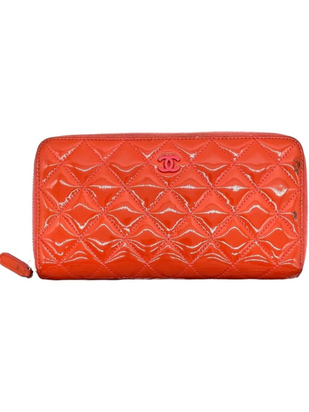 461273CR (L4) Chanel Wallet Long Orange Leather